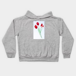 Red Tulips Kids Hoodie